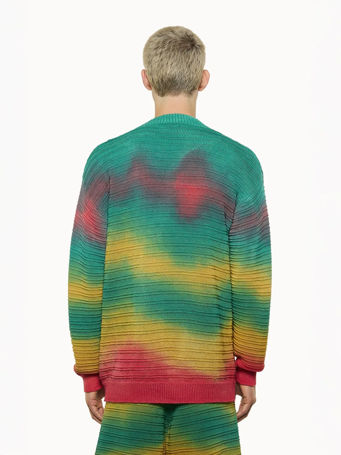 Laneus Oversized Knit Cardigan strikcardigan multicolour bomuld