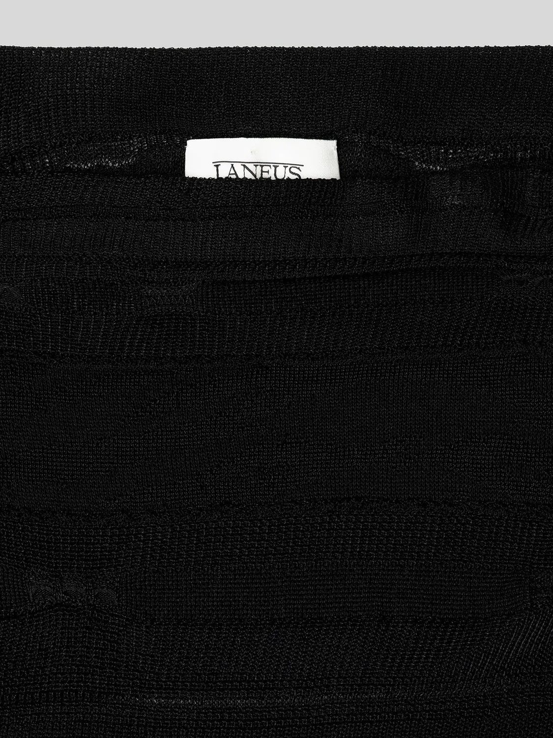 Laneus Light Jacquard nederdel sort viskose slim