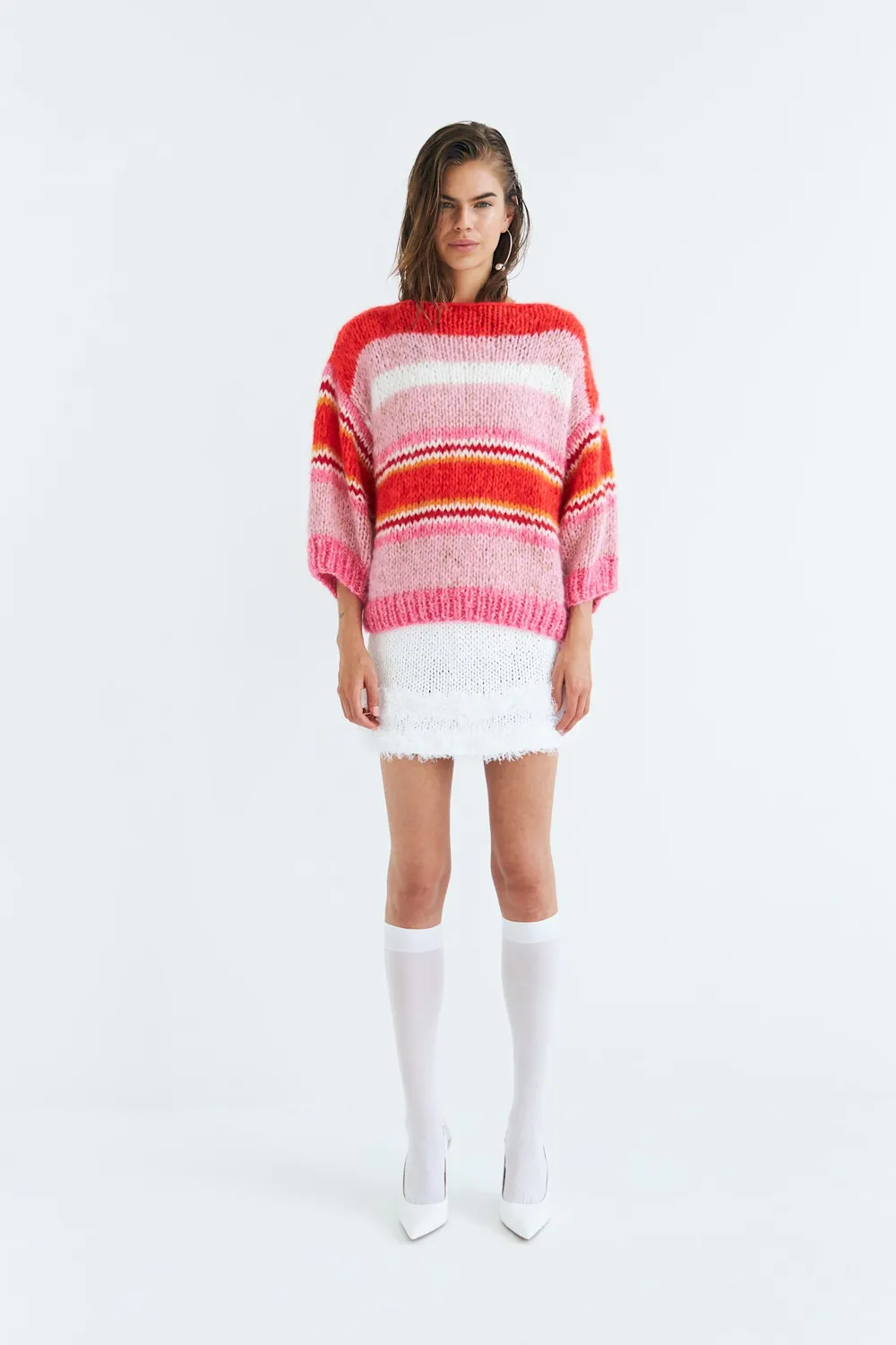 DAWNXDARE LOLA 219 sweater pink stribet