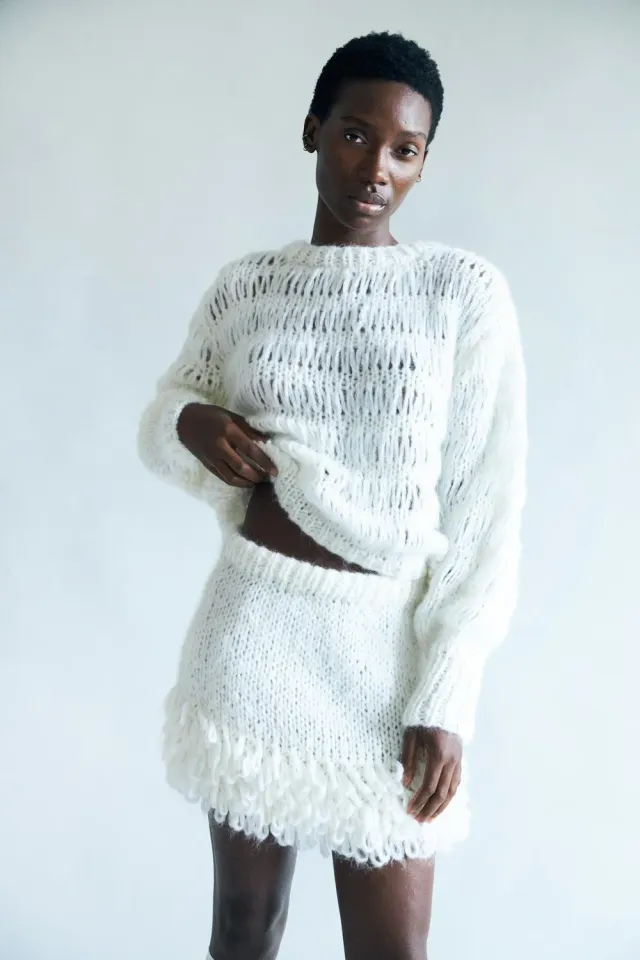 DAWNXDARE Coco sweater 102 Chalk mohairblanding hvid