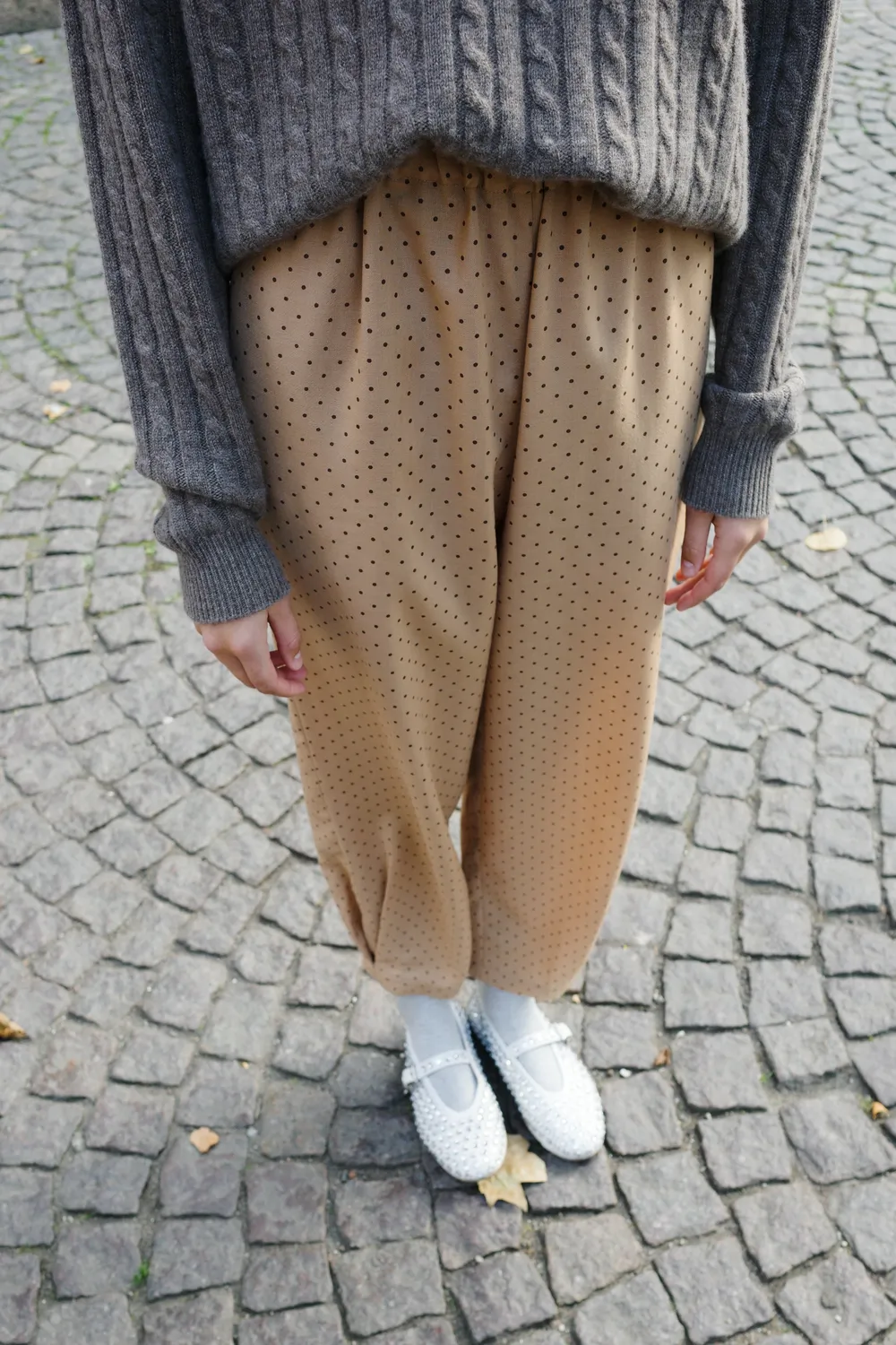 Caro Editions Coco Pants bukser Caramel uld prikket