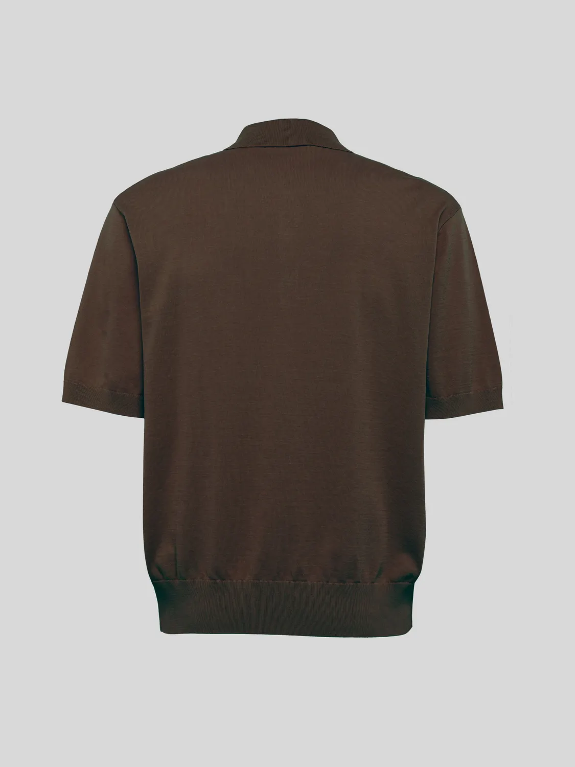 Laneus Knitted Polo Shirt polotrøje chocolate bomuld
