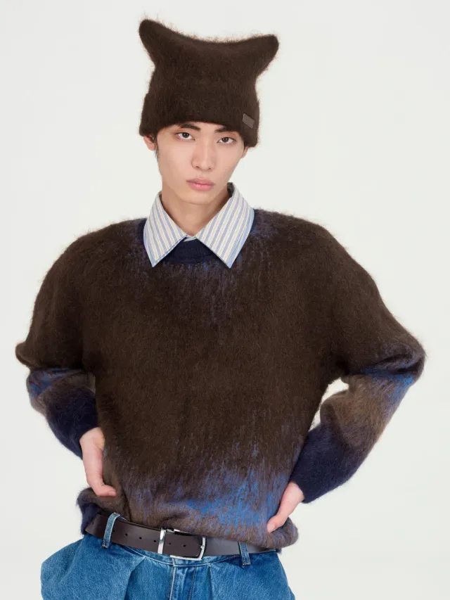 Feng Chen Wang Cat-Ear Beanie hue lysegrå blød
