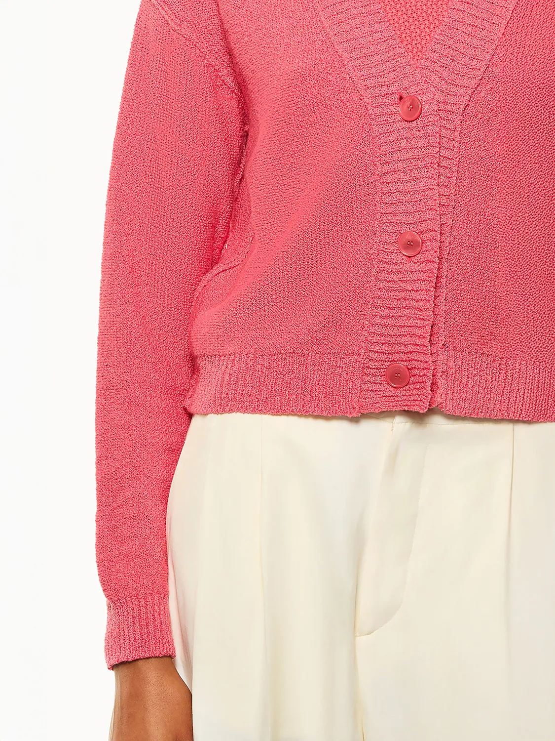 Laneus Knit Cardigan strikcardigan pink cashmere-silke