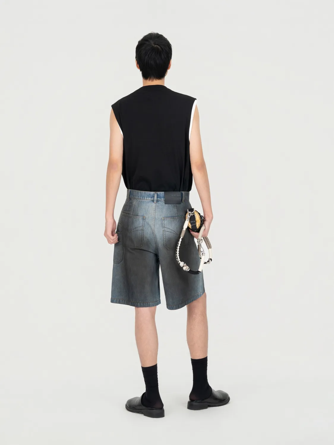 Feng Chen Wang Gradient Indigo denimshorts blå sort