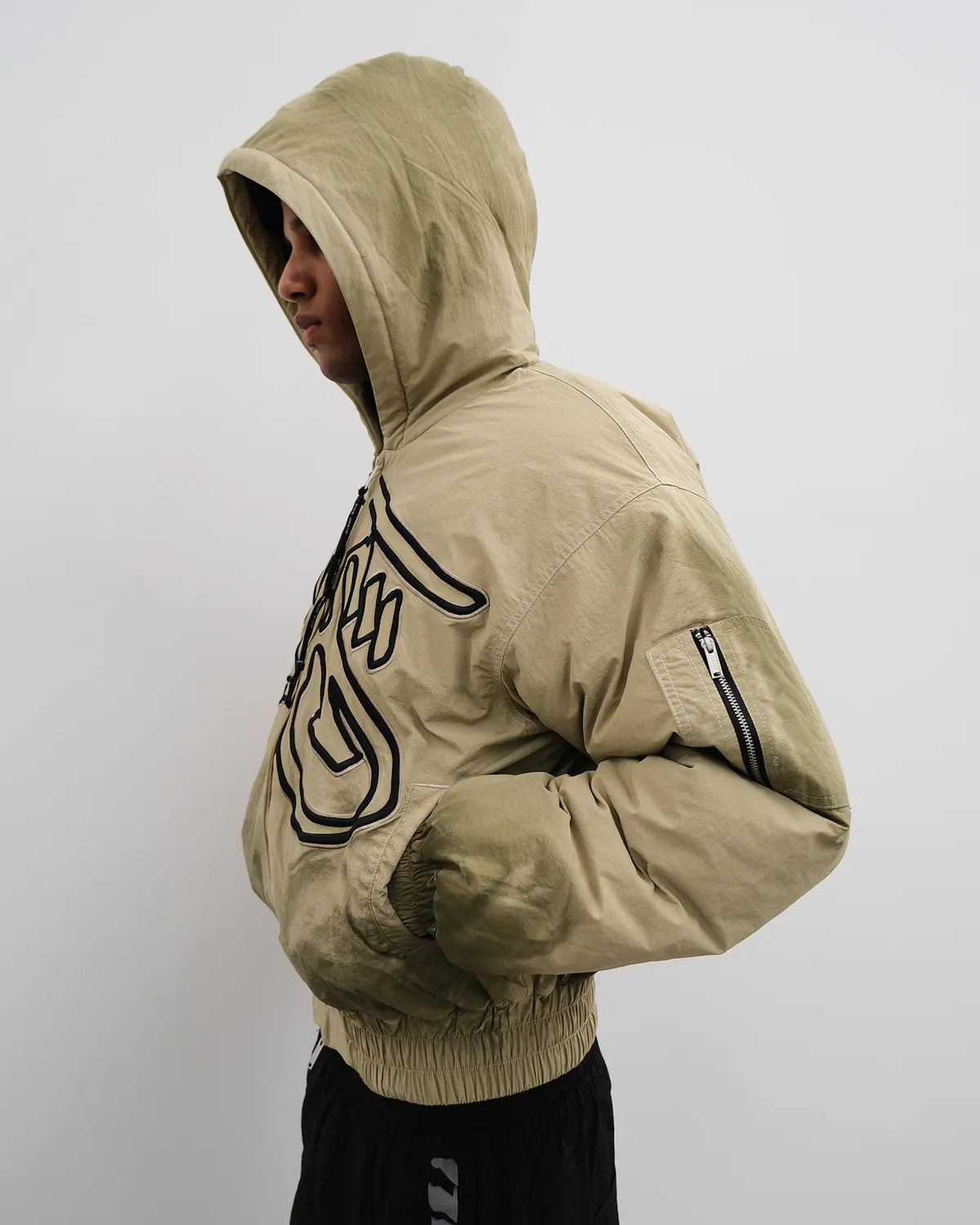 Alis Hoiy Oversized bomberjakke gray green spray