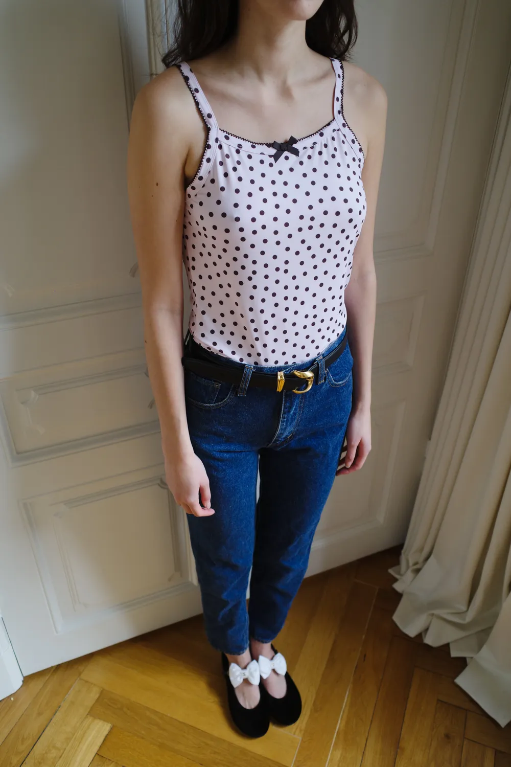 Caro Editions Jersey tanktop Pink Dots stræk