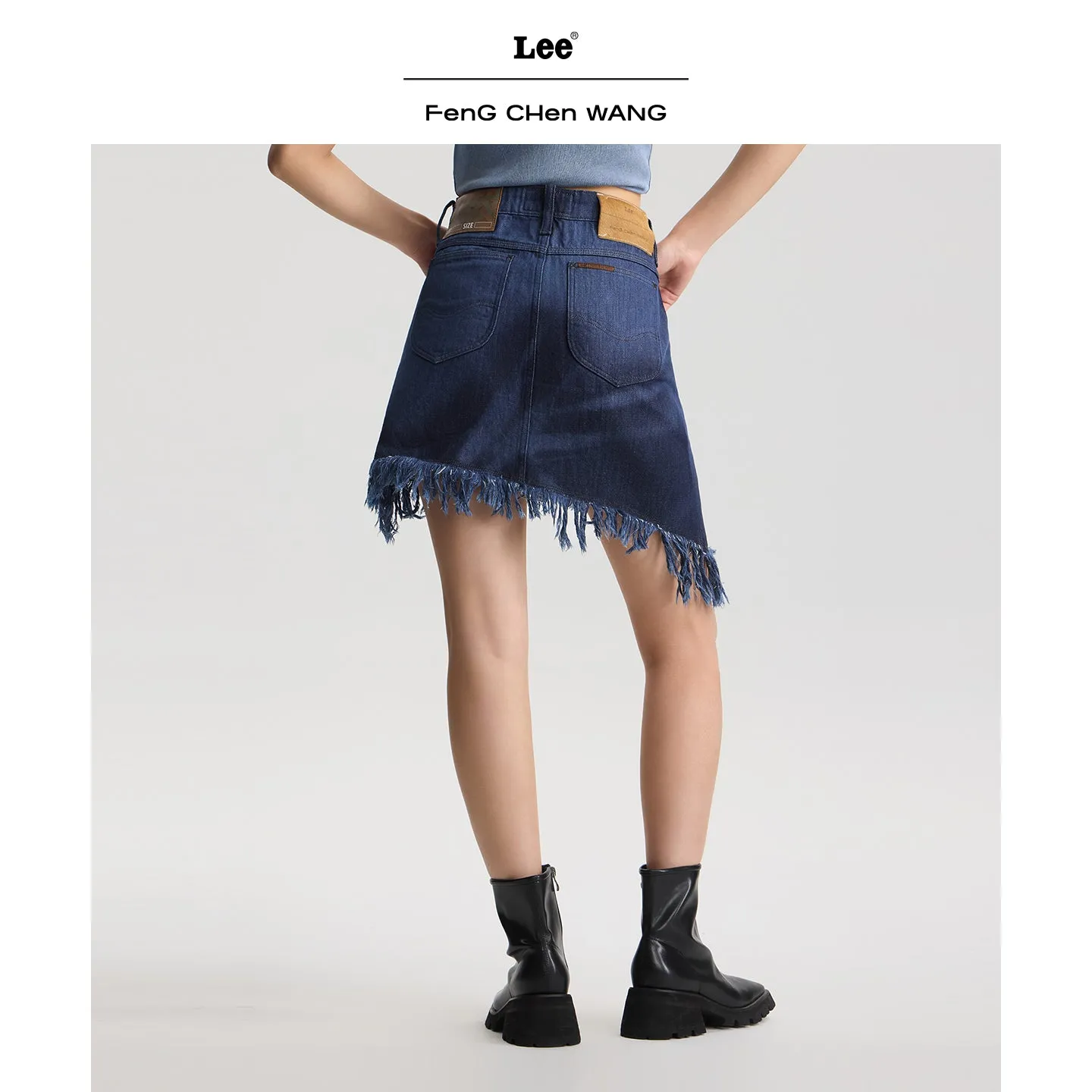 Lee x Feng Chen Wang Women denimnederdel mørk asymmetrisk