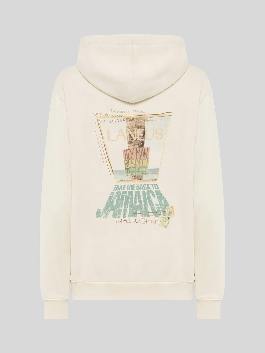 Laneus Cotton Hoodie hættetrøje cream bomuld
