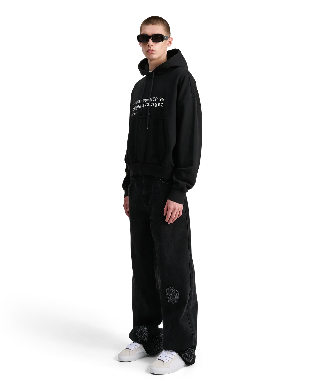 Alis Malto Cropped Hoodie hættetrøje sort boxy