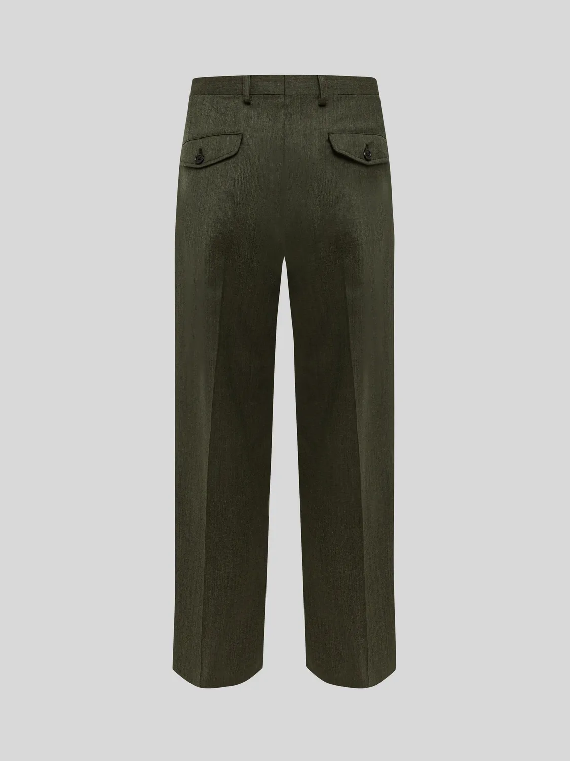 Laneus Wide Leg Wool Trousers bukser grøn uld