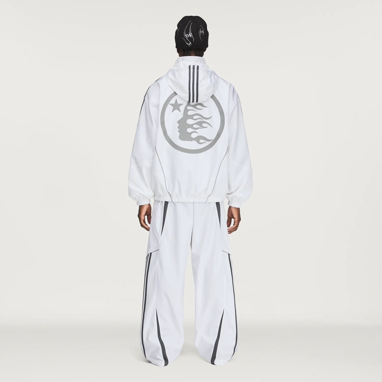 Hellstar x Adidas track jacket hvid nylon