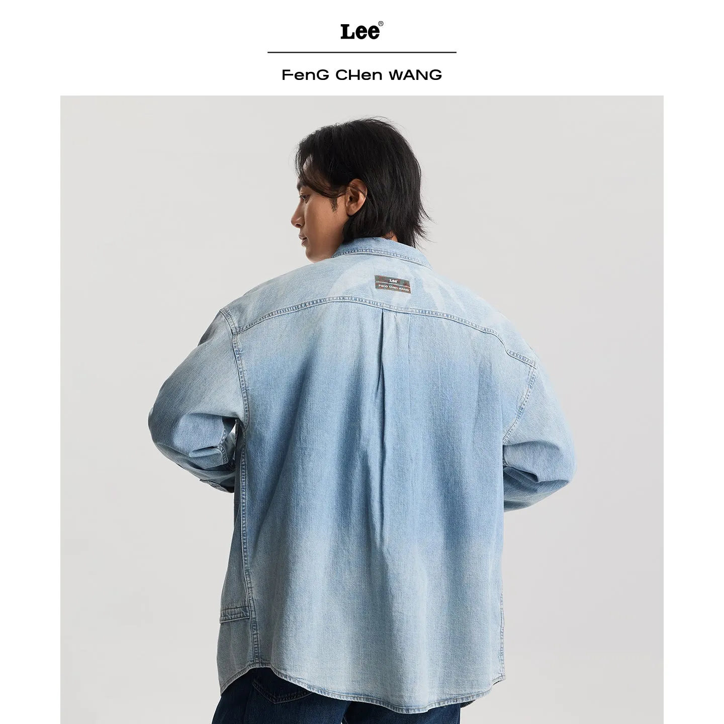 Lee x Feng Chen Wang denimskjorte herre langærmet
