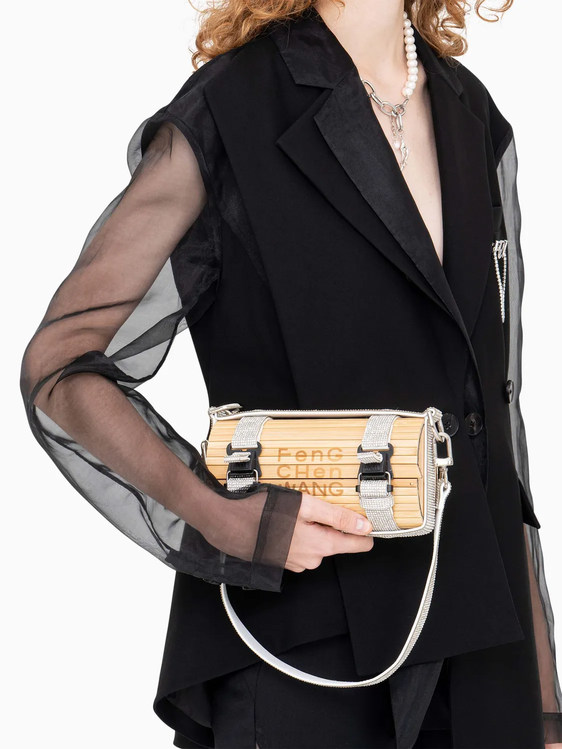 Feng Chen Wang Crystal Big Bamboo taske natur krystal