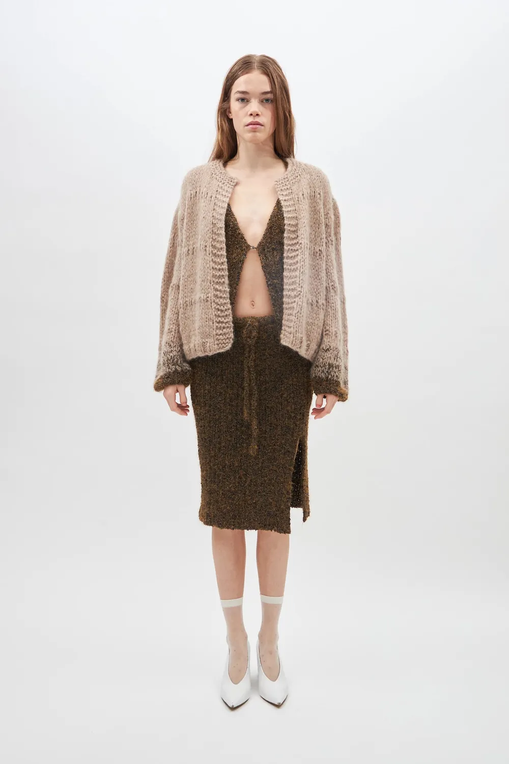 DAWNXDARE Gabi 855 cardigan soil peat pailletter