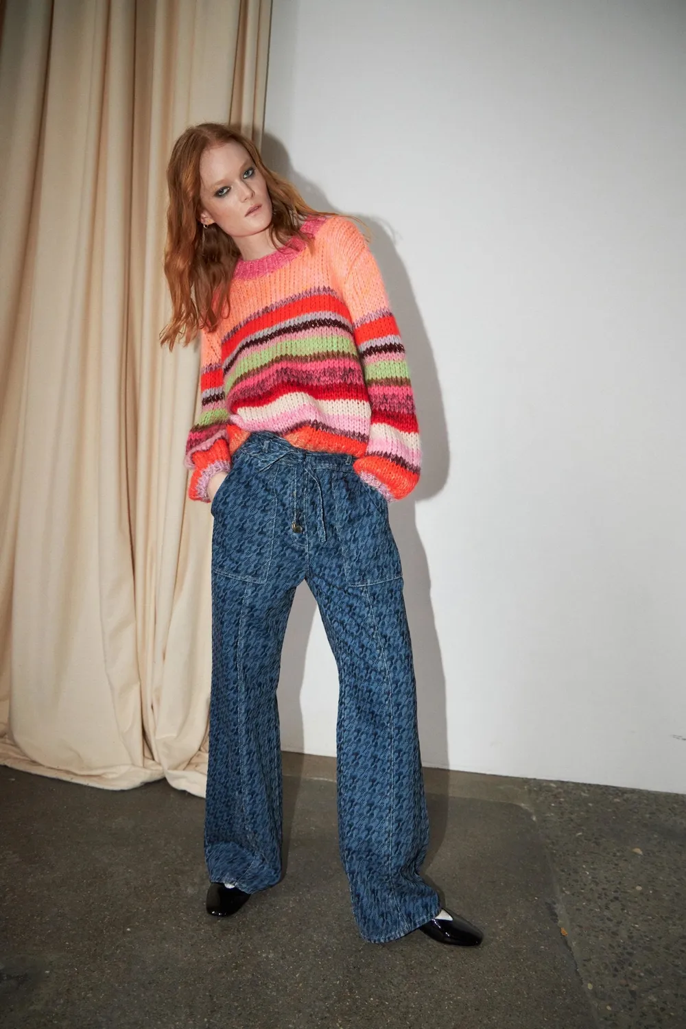 Dawnxdare Genova Multi 919 striktrøje pink multi mohair