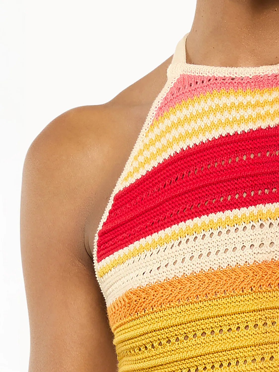 Laneus strik top bomuld pink-multicolor