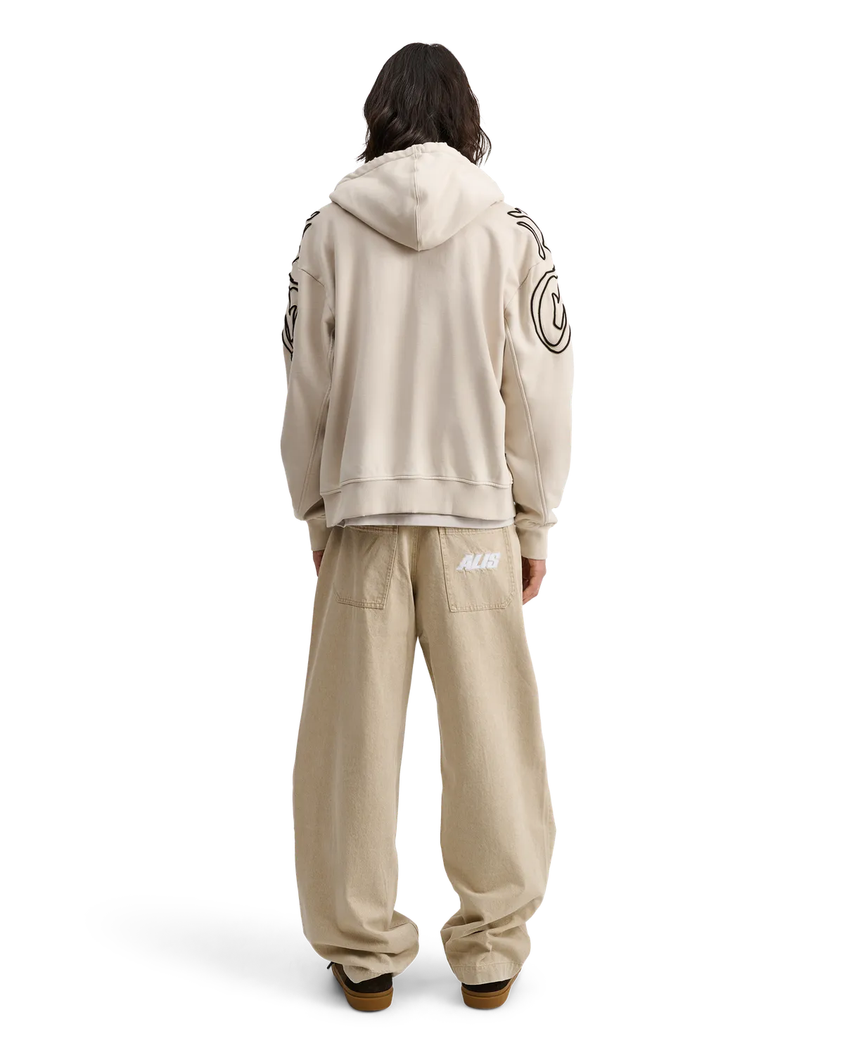 Alis Gyll oversized zip-hættetrøje sand bomuld