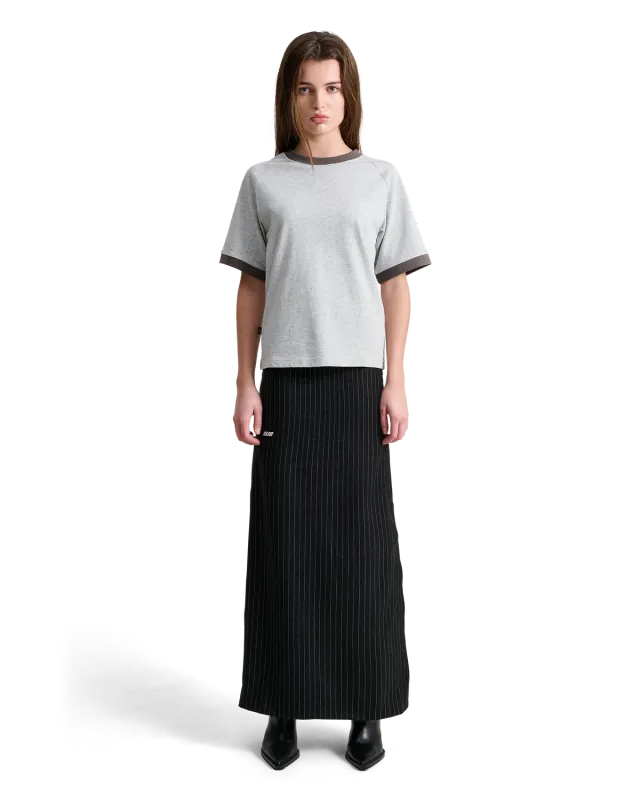 Alis Donne Raglan T-shirt cropped Grey Melange