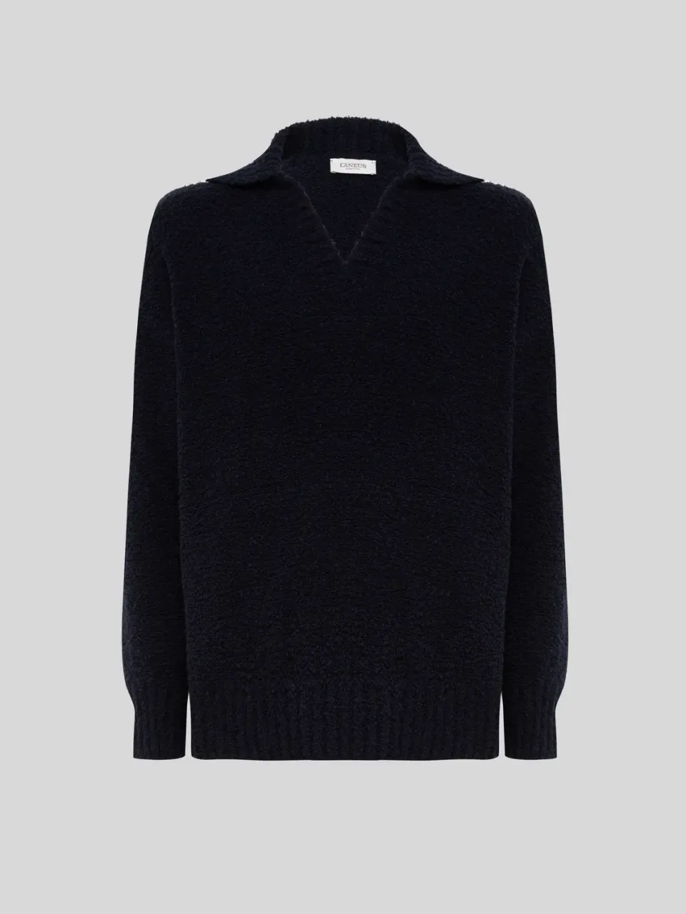 Laneus Boxy Polo strikpolo navy uld
