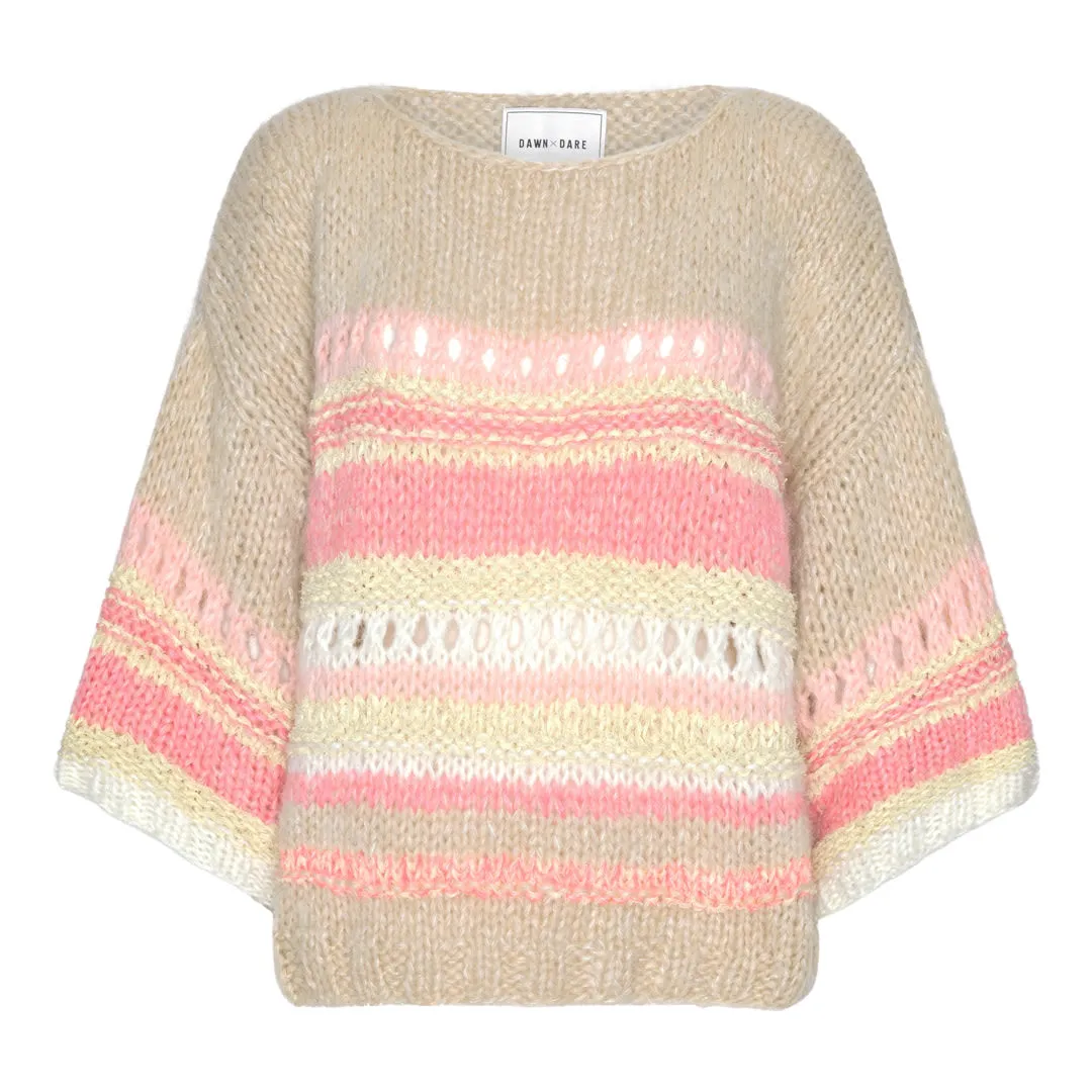 DAWNXDARE Elvina pullover pink shade hulmønster