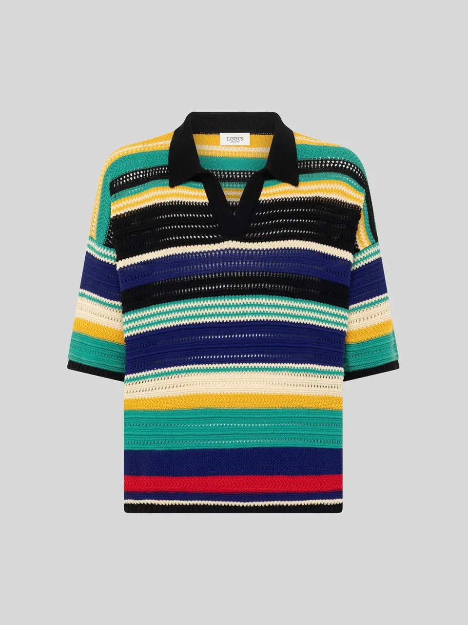 Laneus Multicolor Knit polo black-multicolor bomuld