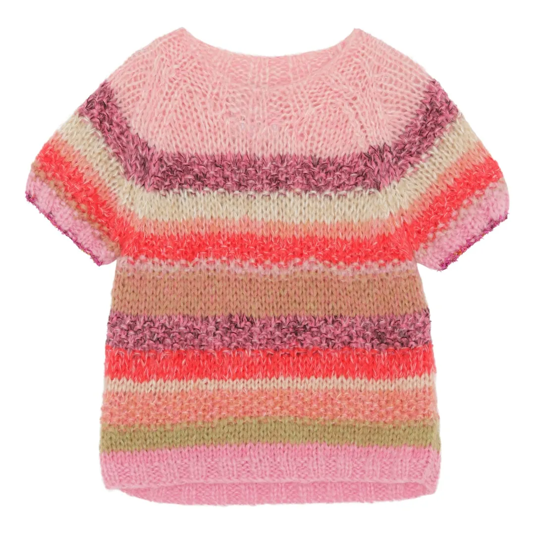 DAWNXDARE Estelle Multi 919 Pink Sun strikbluse mohair