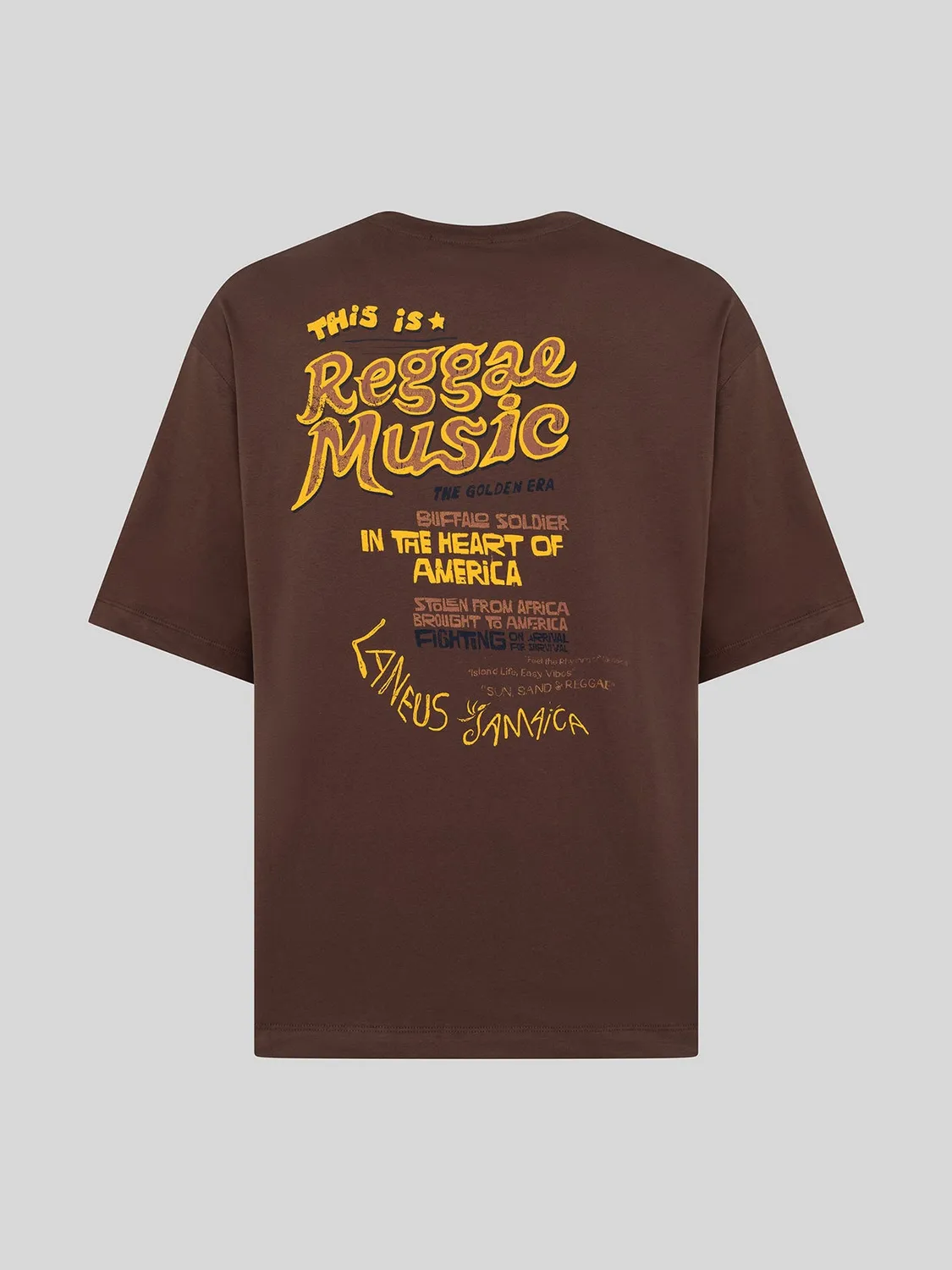 Laneus Oversized jersey t-shirt CHOCOLATE bomuld