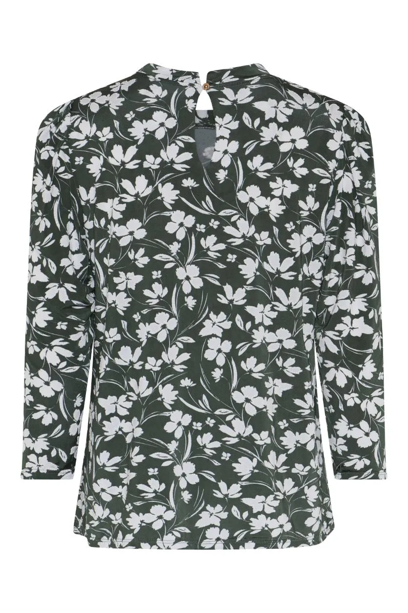 IN FRONT Grazia bluse 3/4 jersey med læg