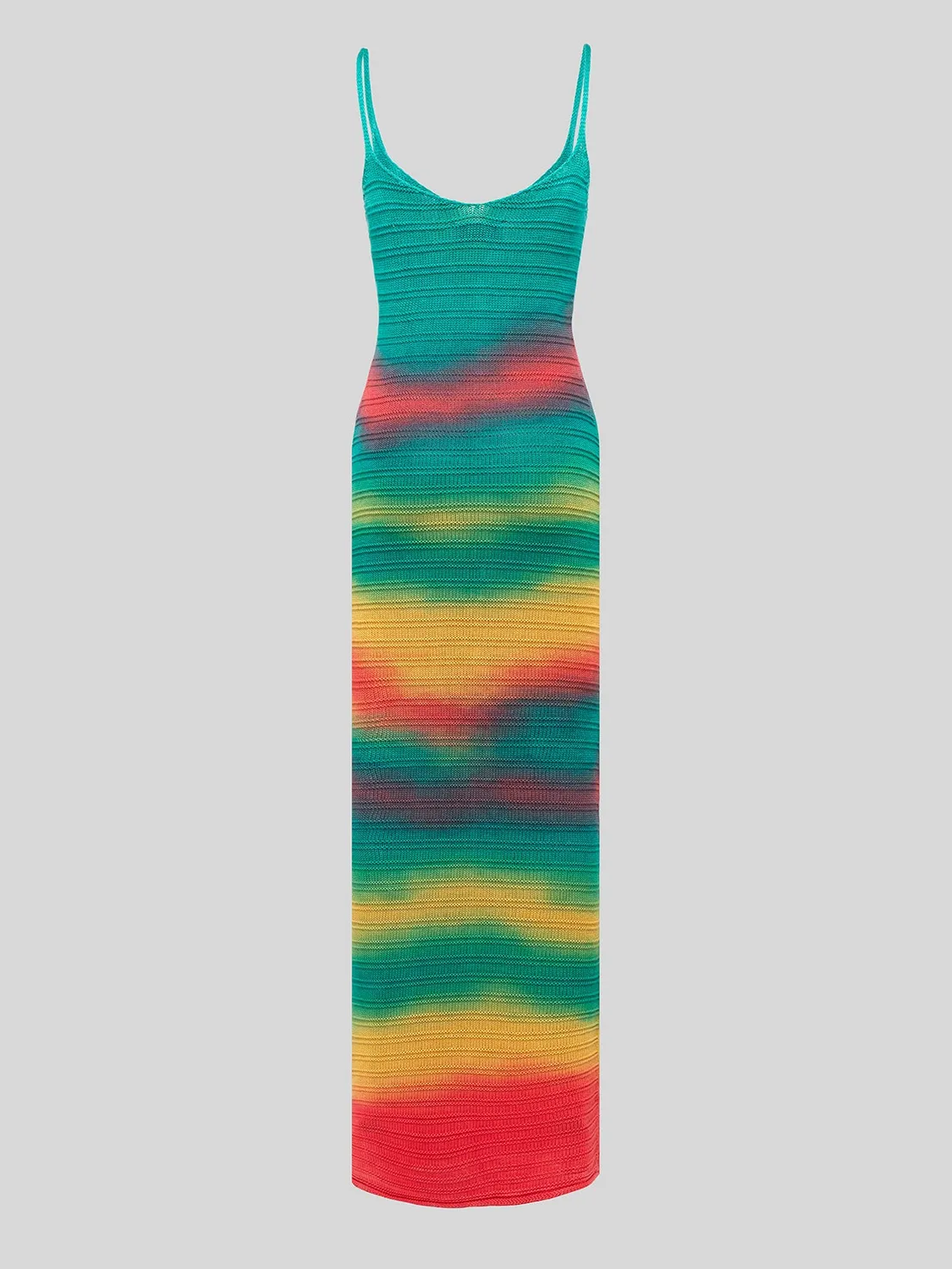 Laneus rainbow strikkjole multicolour bomuld