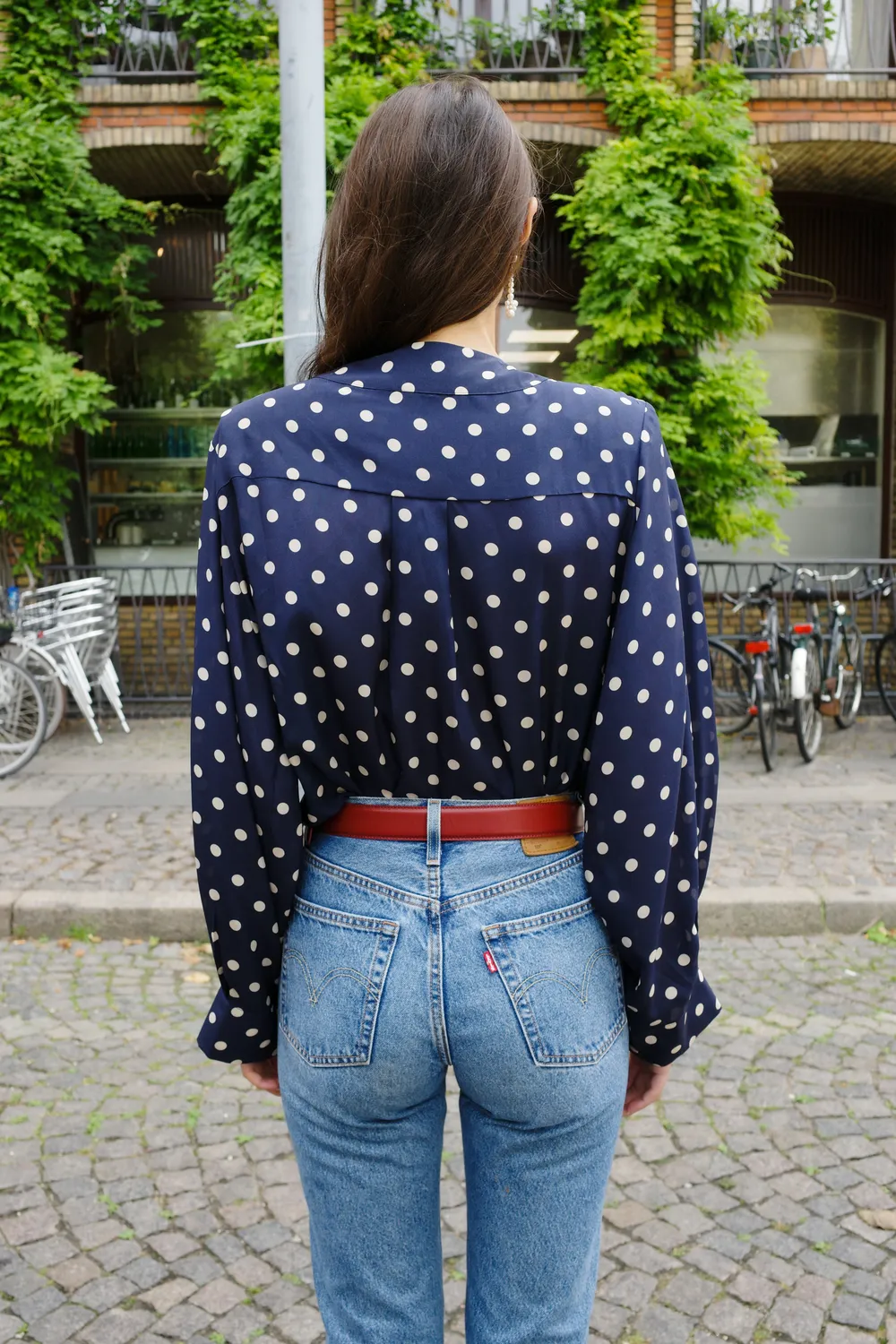 Caro Editions Maja skjorte Navy Dots silke