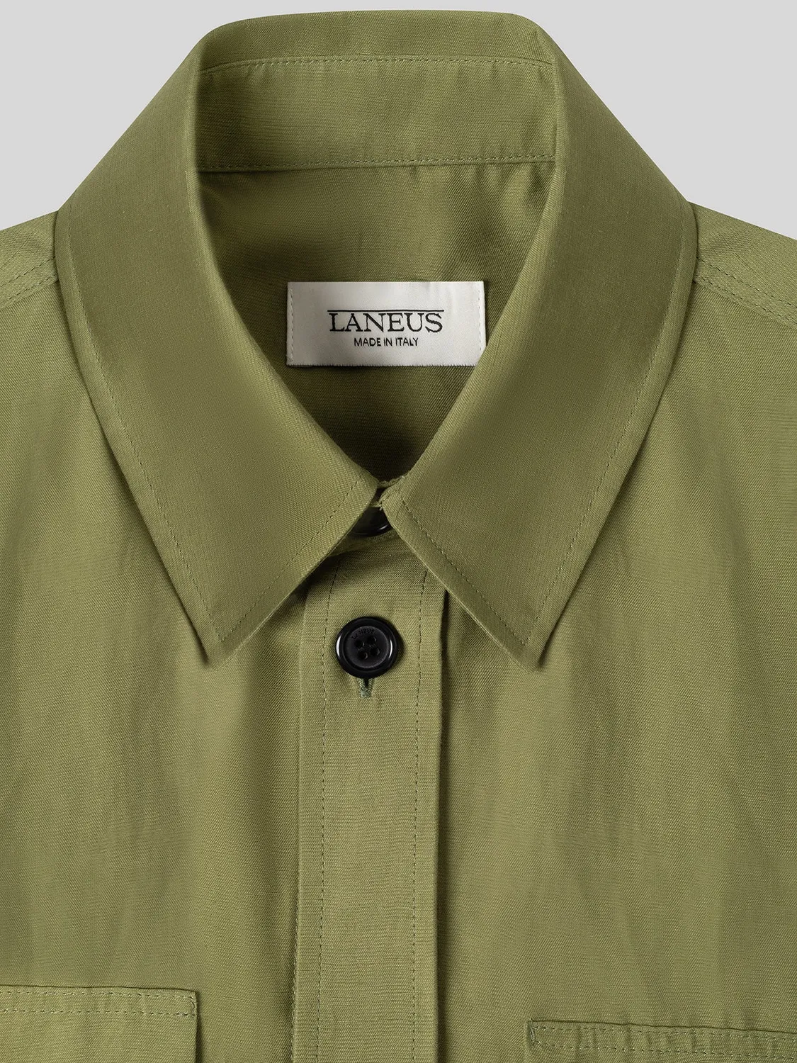 Laneus Overshirt Cancun skjortejakke military green hør