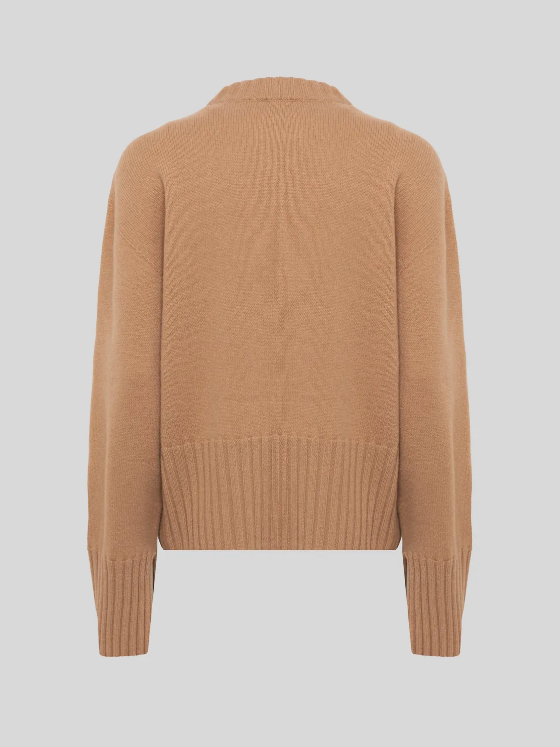 Laneus Boxy strik camel merino kashmir dame