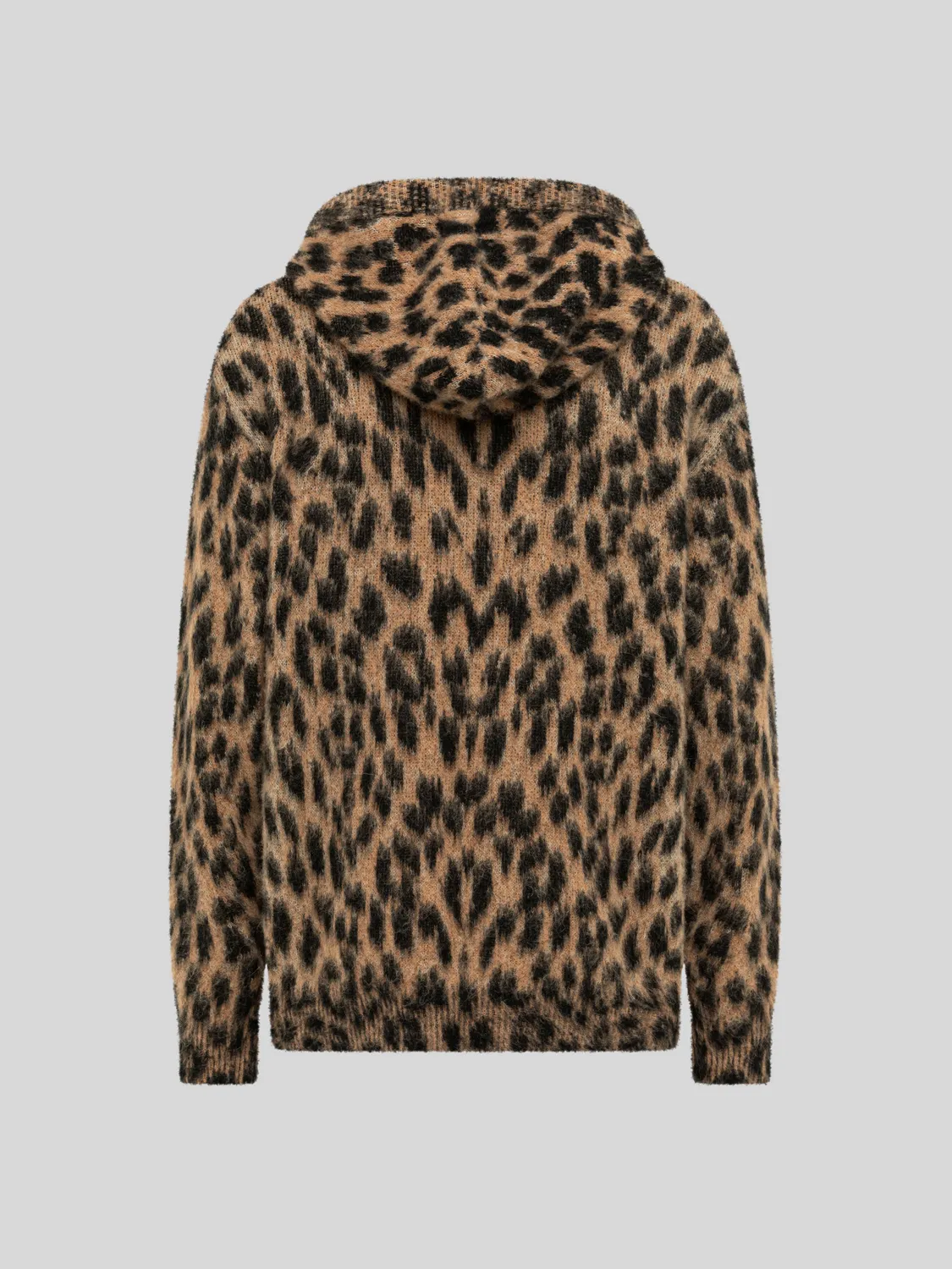 Laneus Brushed Spotted Knit Boxy Hoodie Spotted alpakamiks