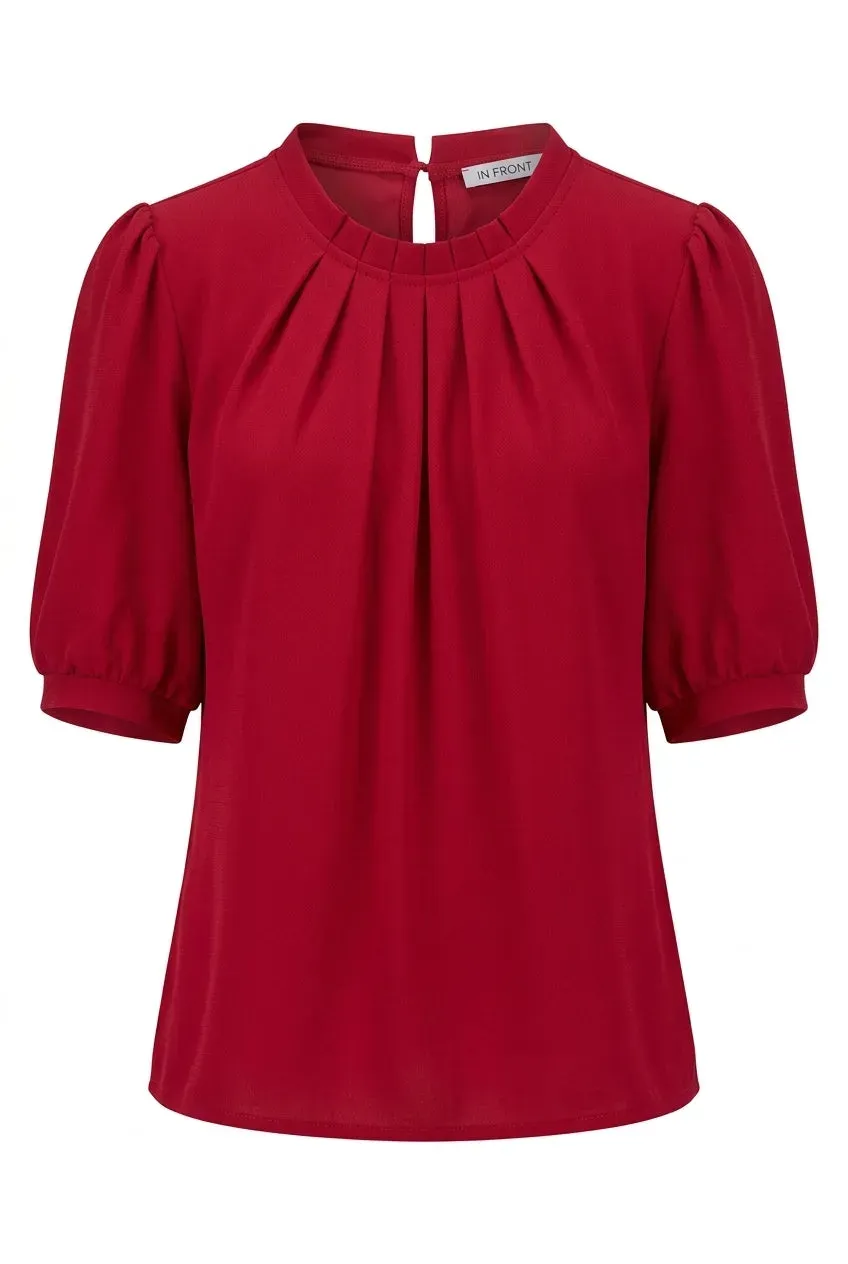 IN FRONT Grazia bluse jersey lille krave