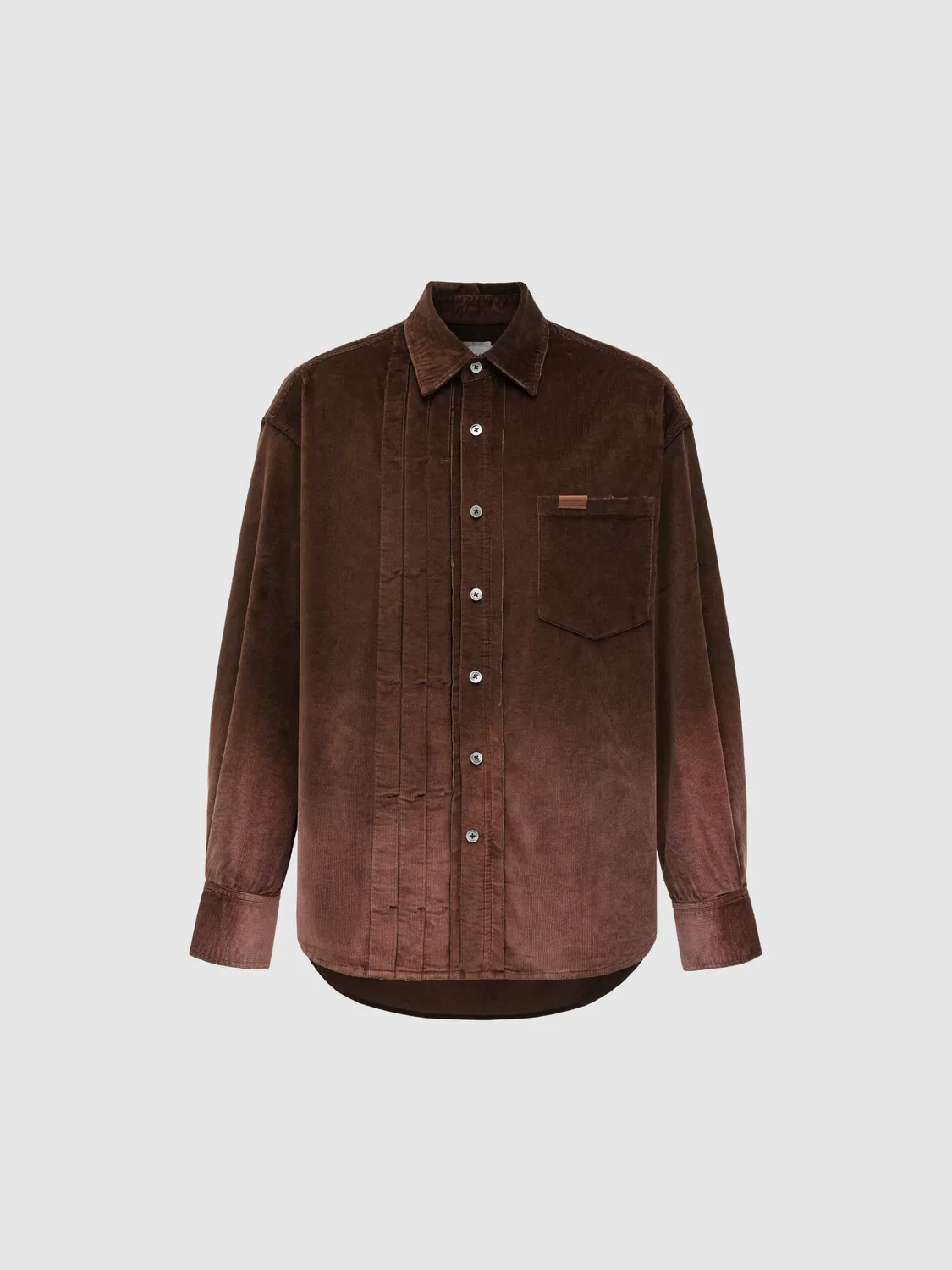 Feng Chen Wang Gradient-Washed Skjorte brun fløjl