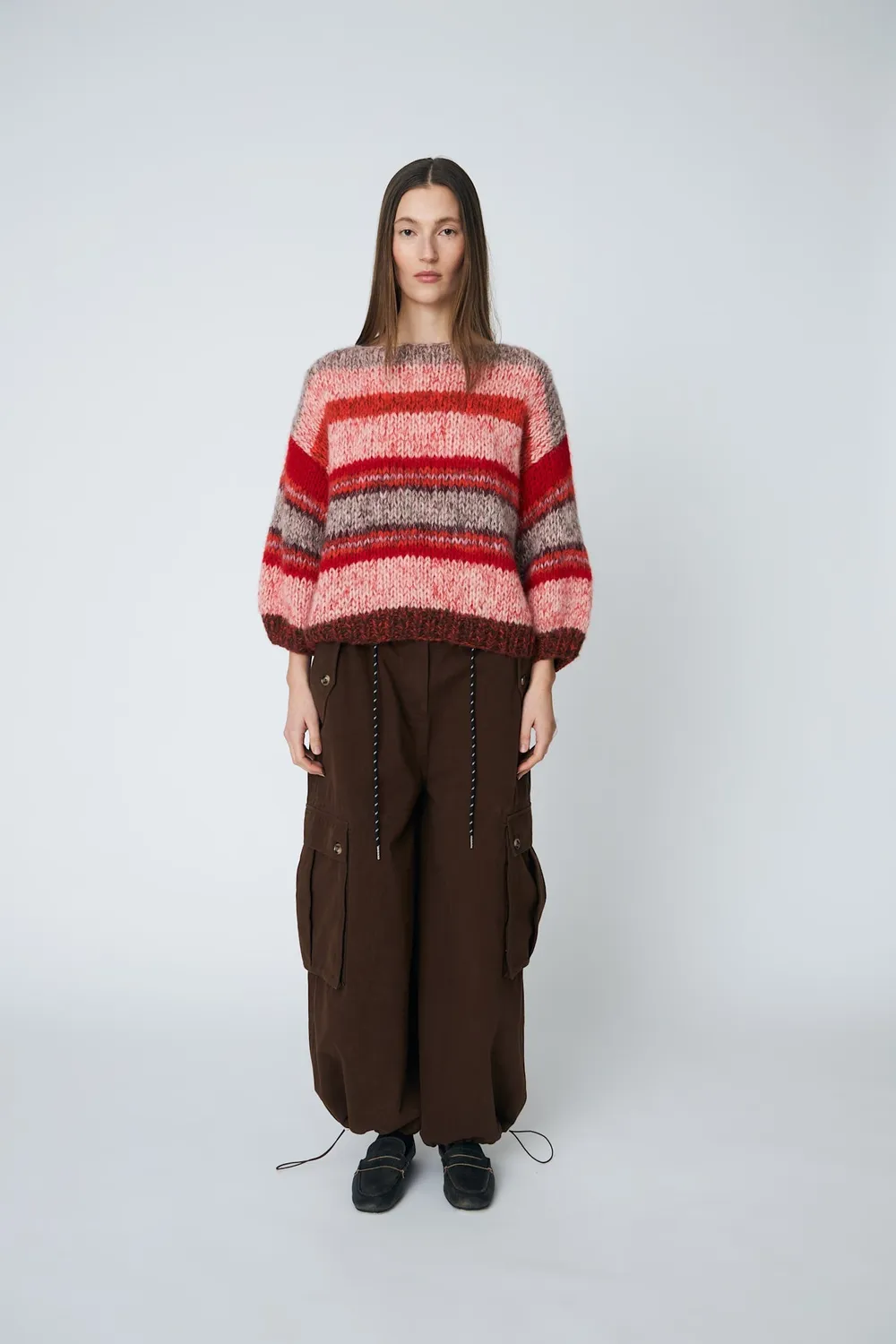 DAWNXDARE LOLA CREW 335 sweater chili stribet