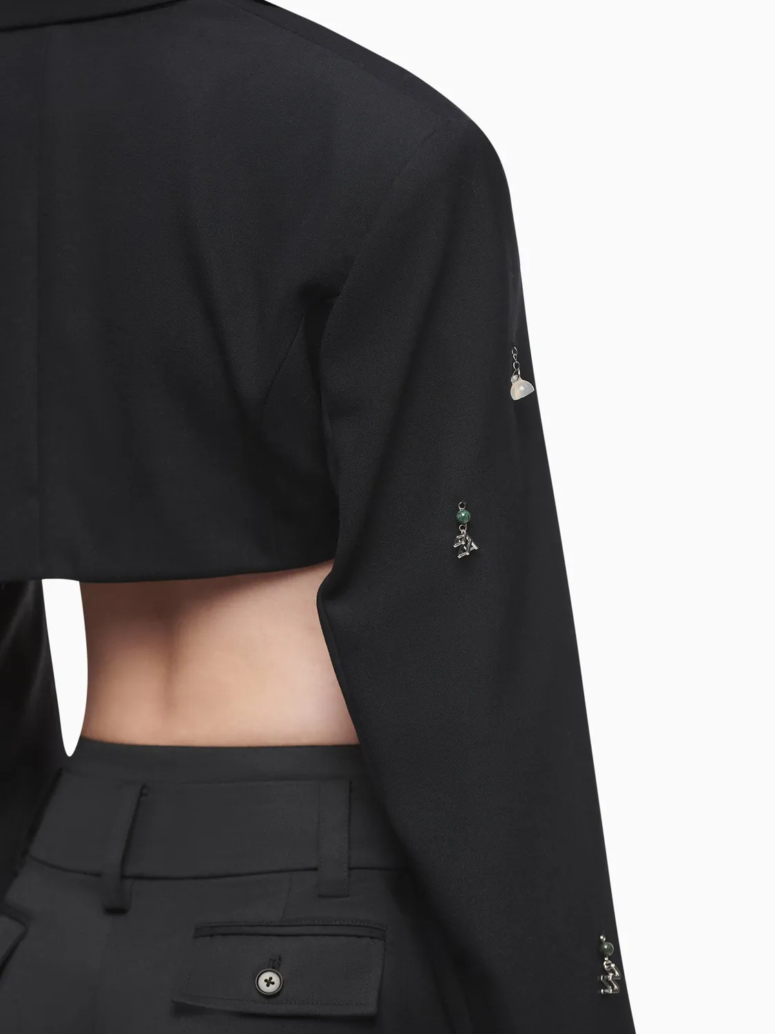 Feng Chen Wang embellished jakke sort cropped