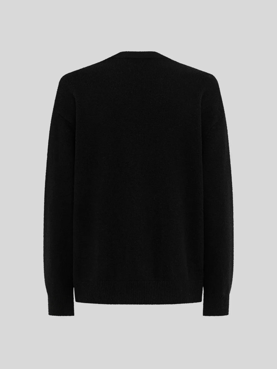 Laneus uld cardigan sort merino herre