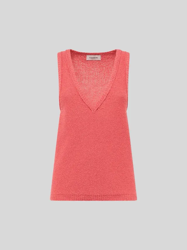 Laneus tanktop pink cashmere silke