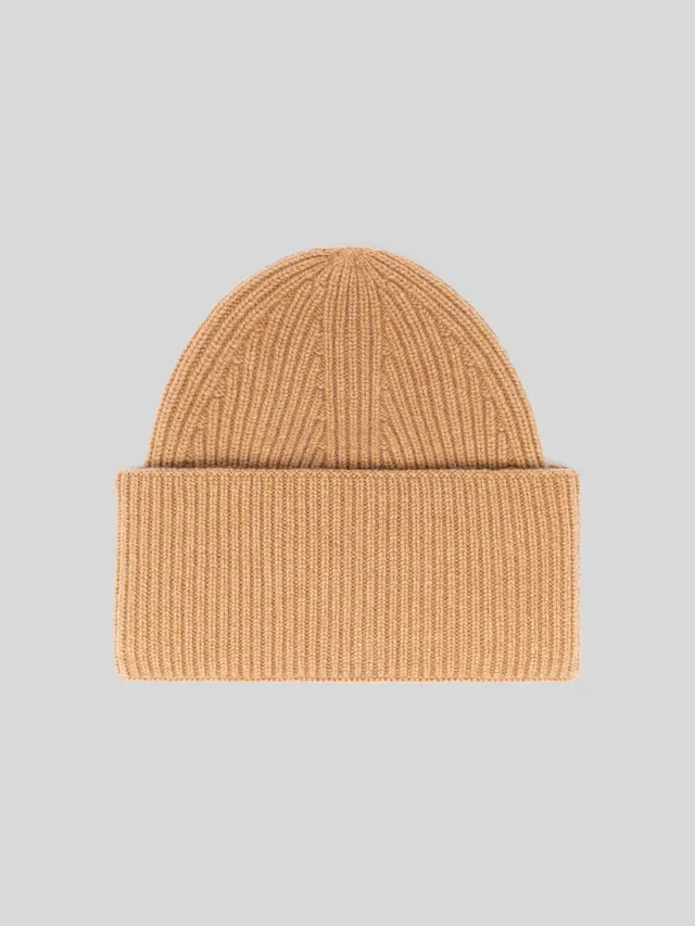 Laneus hue i cashmere camel ribstrik
