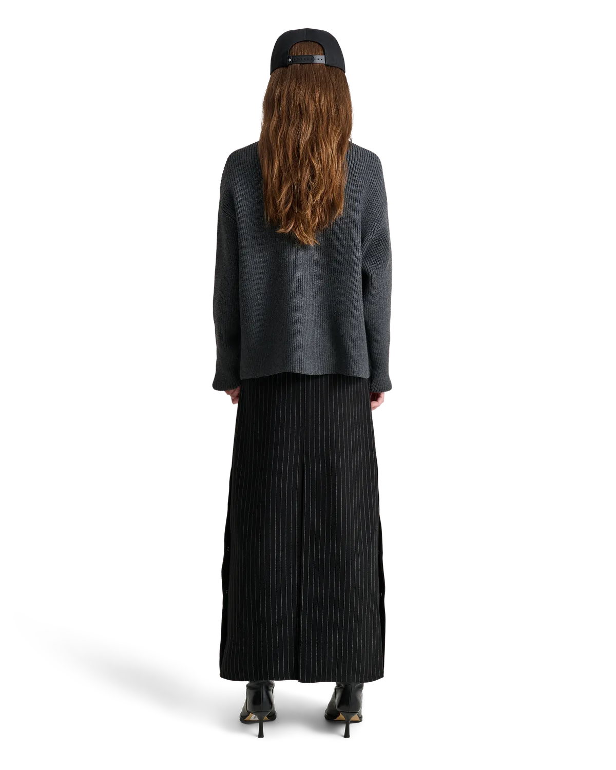 Alis Ledley Rib striktrøje Dark Grey pullover