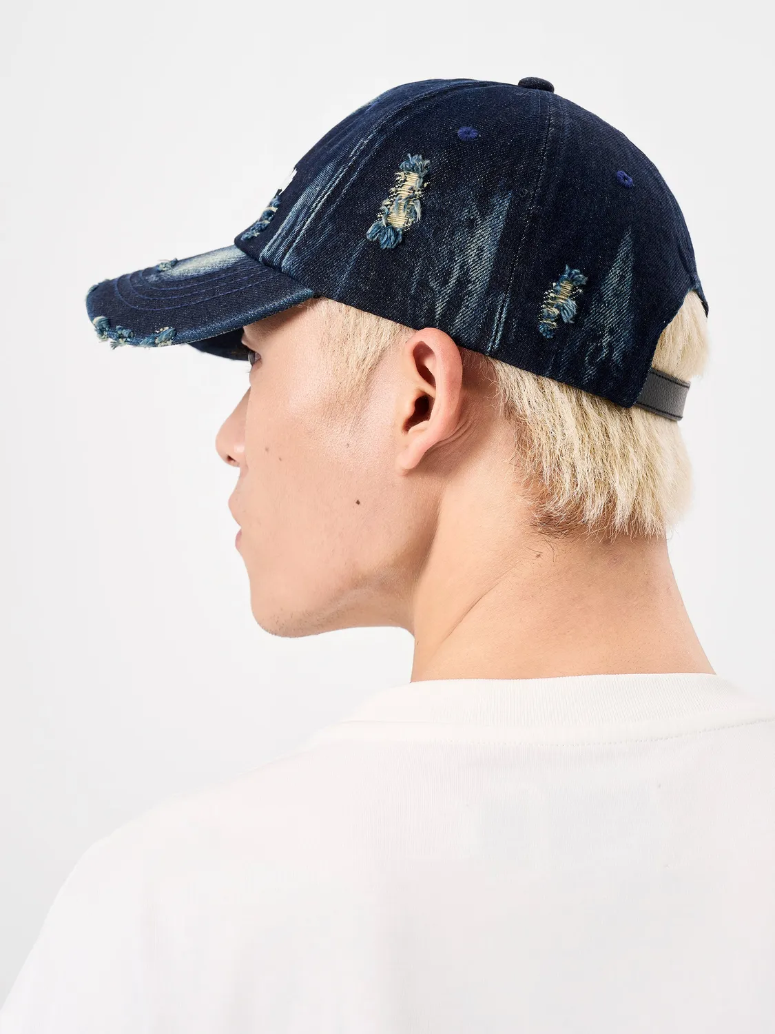 Feng Chen Wang tie-dye denim kasket blå