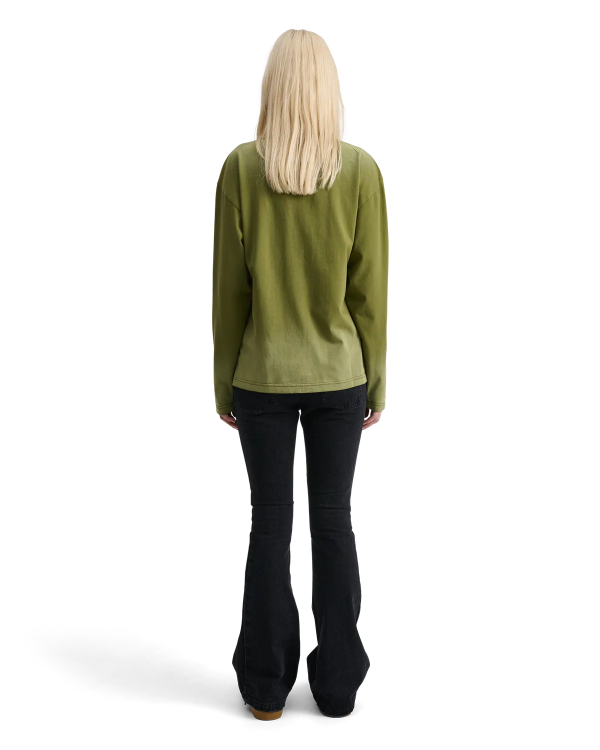 Alis Joshua Logo langærmet t-shirt faded olive bomuld