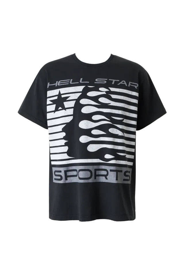 Hellstar Flame Tribal Motion t-shirt sort bomuld