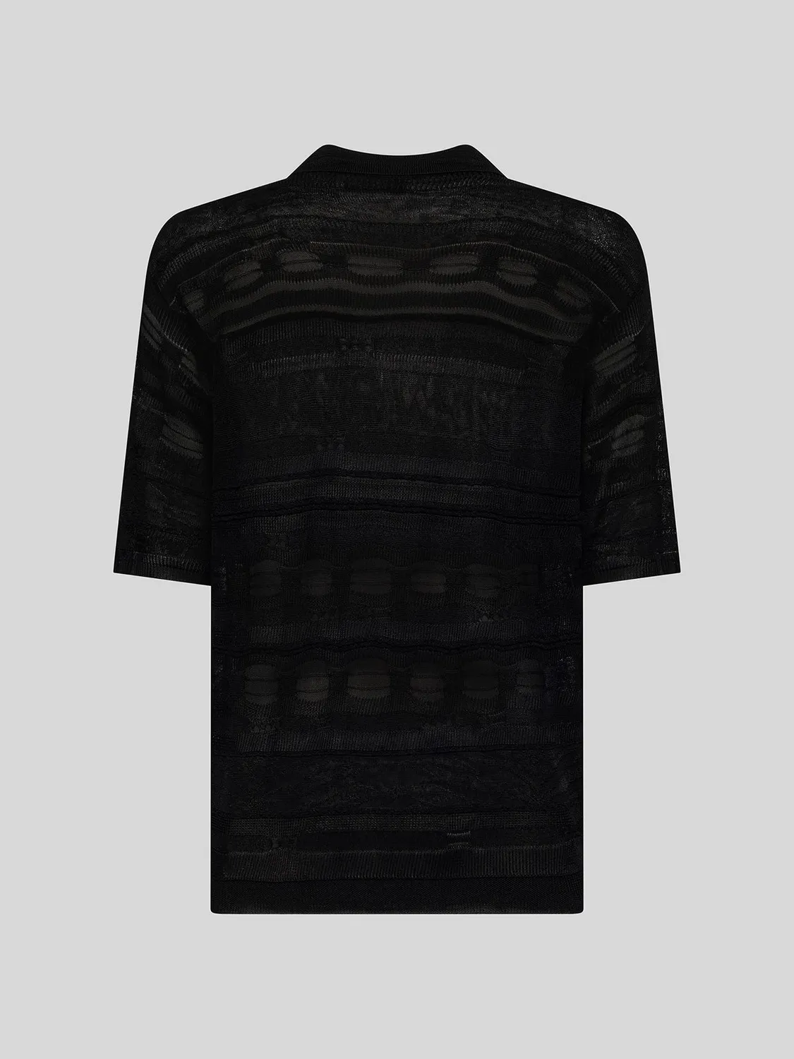 Laneus Jacquard polo sort viskose