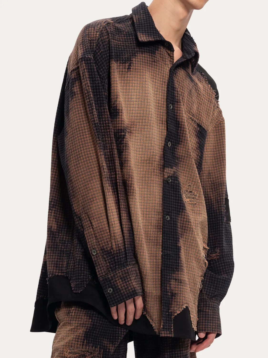Feng Chen Wang Decayed Check skjorte XS-XL ternet
