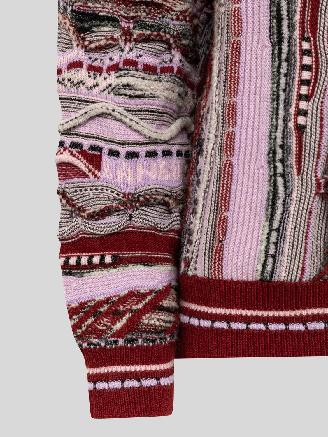 Laneus jacquard sweater fico boxy uldblanding