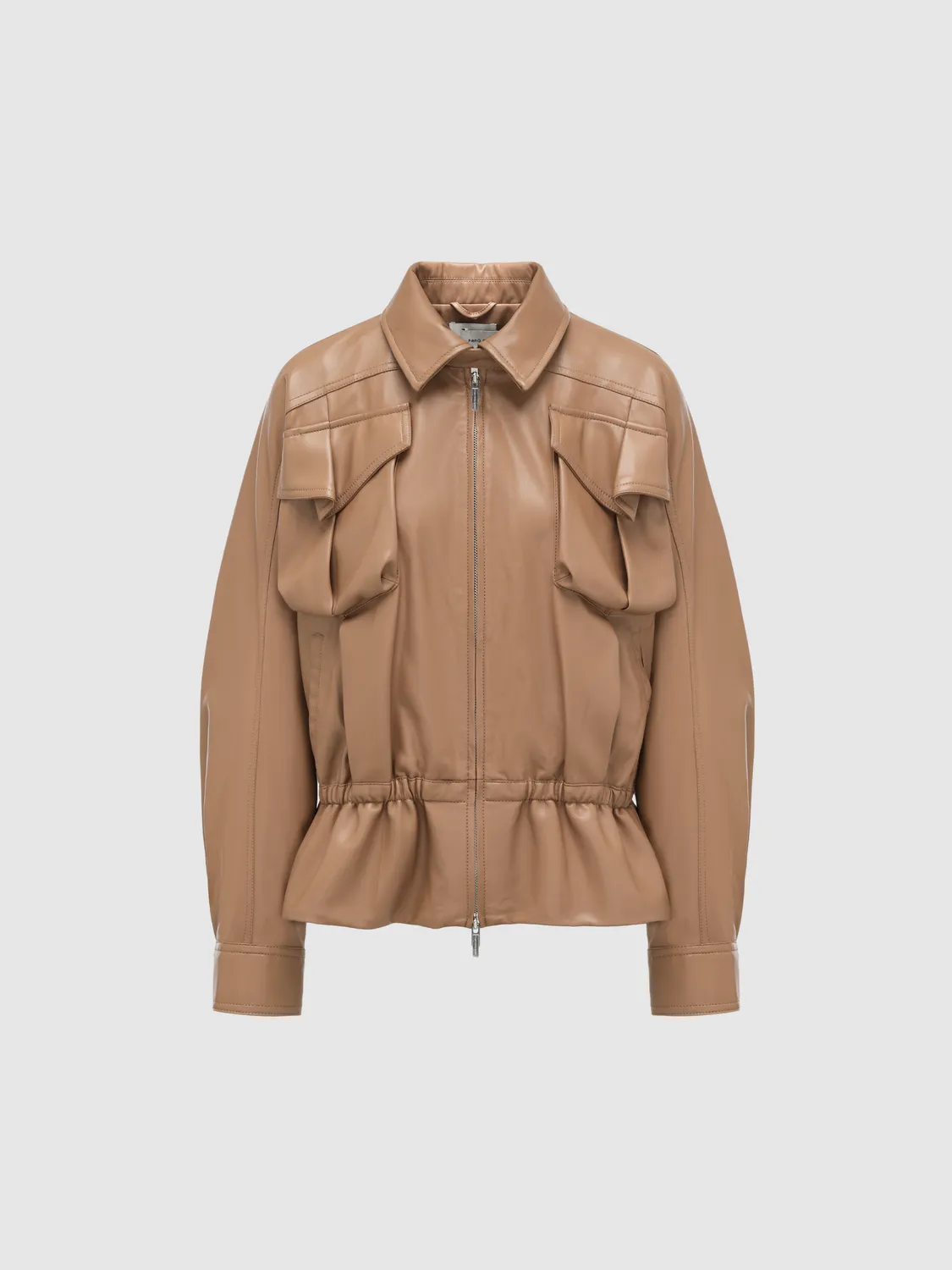 Feng Chen Wang Elastic Waist Jacket PU-jakke khaki talleret