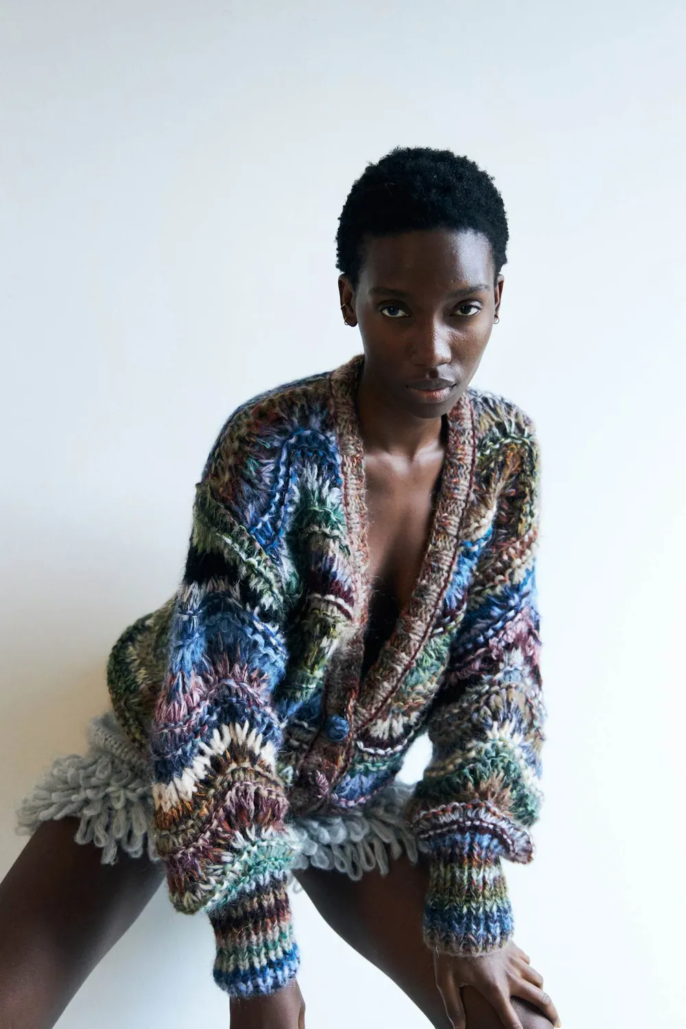 DAWNXDARE Esmeralda Cardigan strikcardigan 990 dark multi mohair